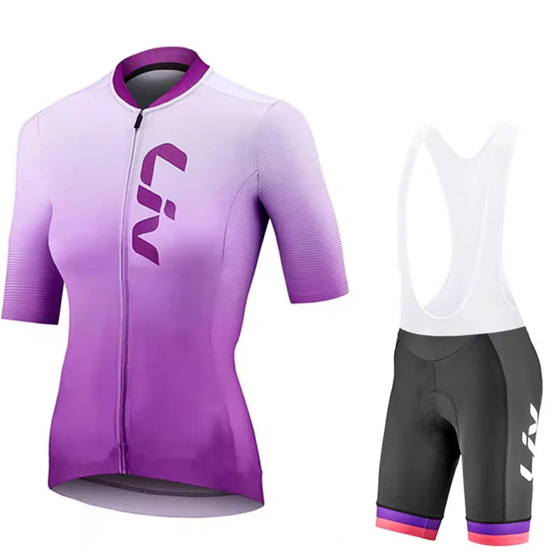 LIV Women’s Summer Cycling Jersey & Bib Shorts | Quick-Dry, Breathable Bike Kit