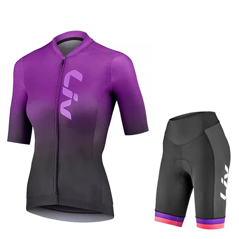 LIV Women’s Summer Cycling Jersey & Bib Shorts | Quick-Dry, Breathable Bike Kit